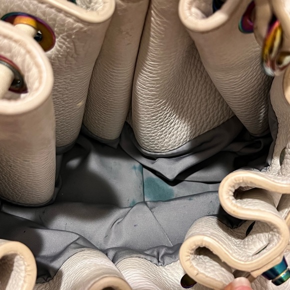 Alexander Wang Rockie Bucket Tote Iridescent oil slick hardware two way crème - Picture 9 of 12